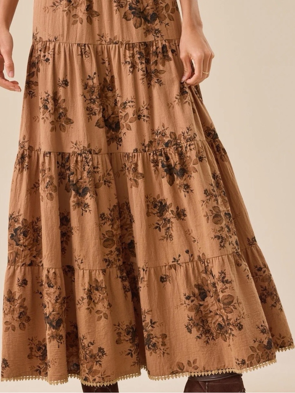 NEW Altar’d State Brown Floral Maxi Skirt Size Medium NWT - Picture 3 of 8